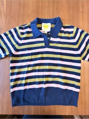 Kerri Rosenthal Cashmere Collared Polo Pullover Navy, Olive, Pink Wom XL NWT /F